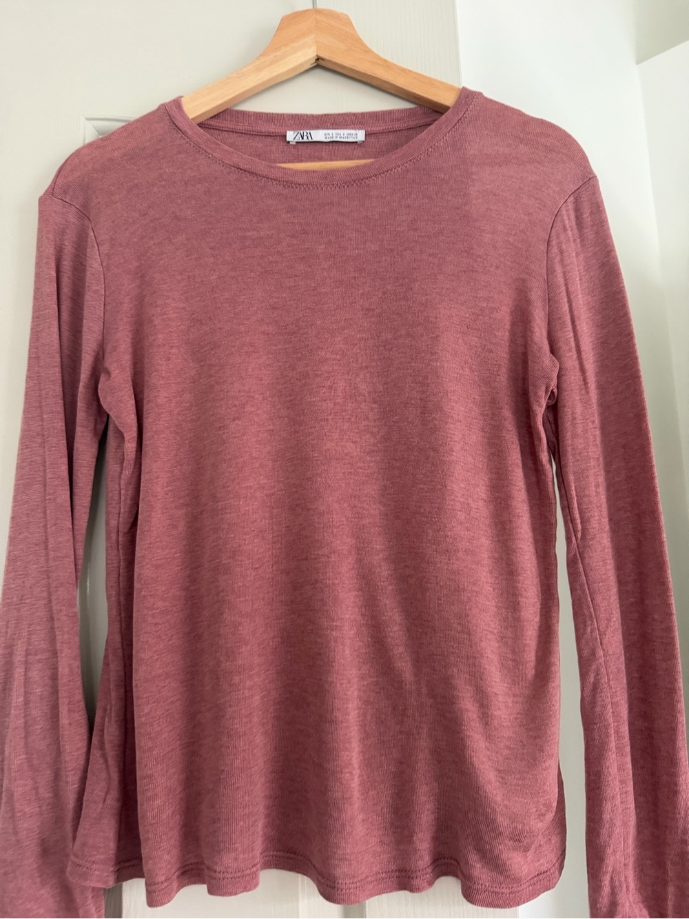 Zara lightweight Long-Sleeve Top - Rose Mauve